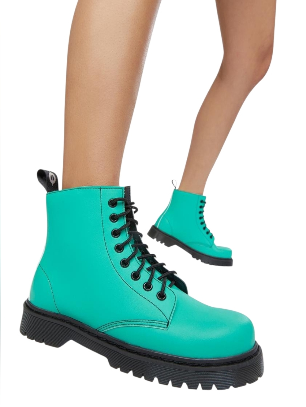 Altercore Mint Green 651 D Vegan Leather Lace-Up Boots